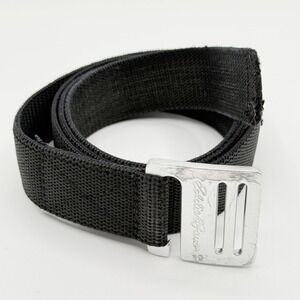 Eddie Bauer Stretch Web Belt Metal Buckle Black